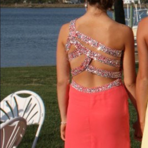 Coral Prom Dress, Formal Dress - Picture 8 of 8